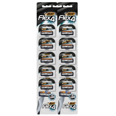 Bic, Rasierklinge, flex 4 classic, 10 Stück