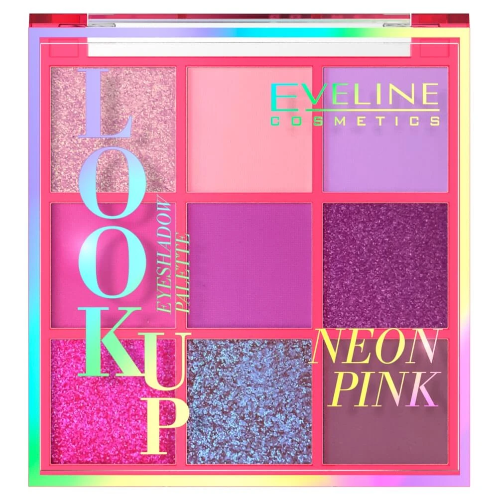 Eveline Cosmetics Look Up Lidschatten Palette von 9 Lidschatten Neon Pink, 10.8g