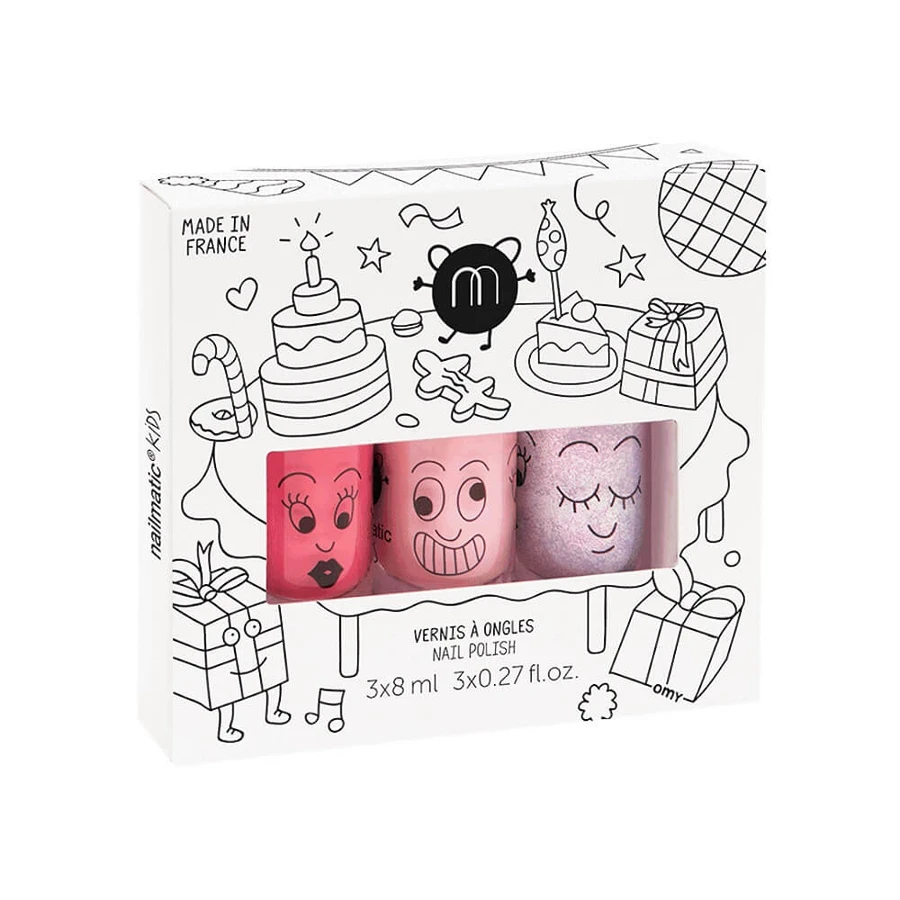 Nailmatic Kids Party B Set de lacuri de unghii Cookie 8ml + Bella 8ml + Elliot 8ml