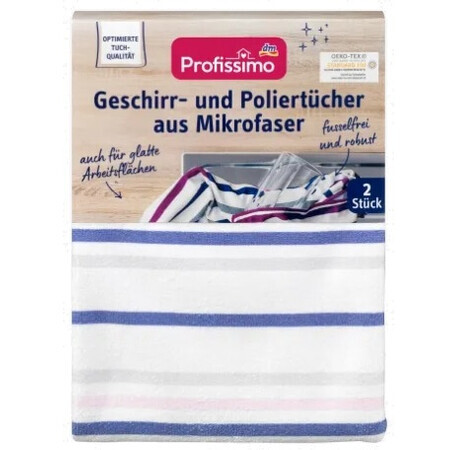 Profissimo microfiber and polishing cloth, 2 pieces