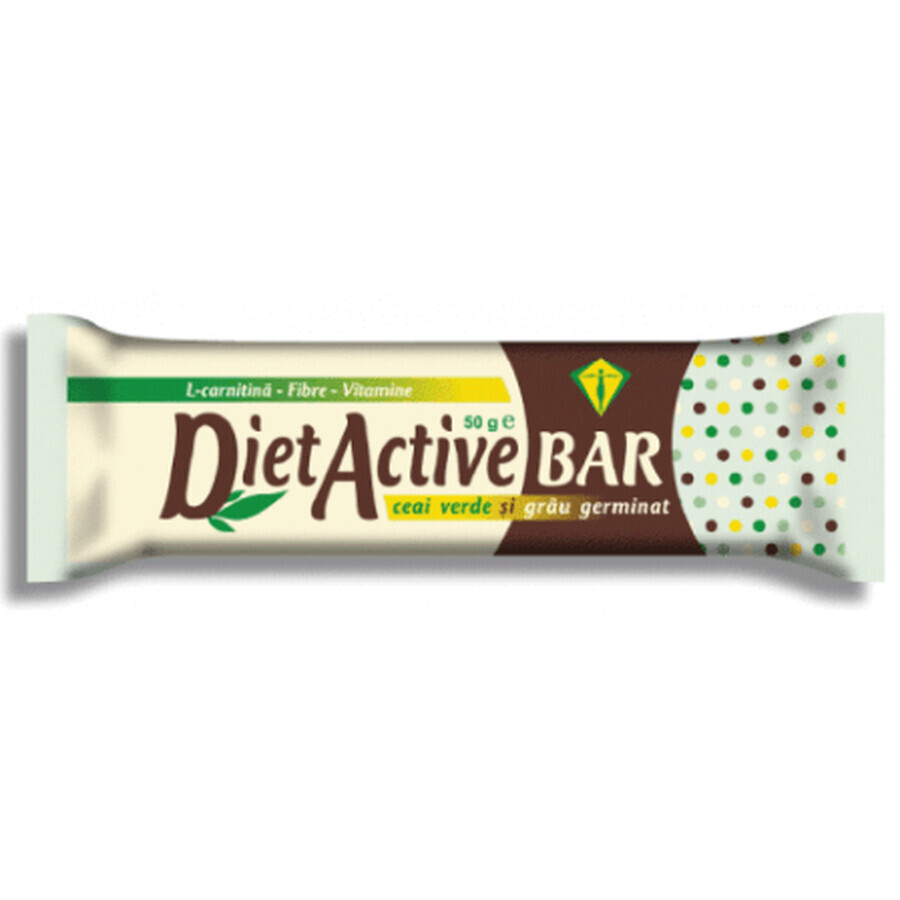 Baton cu ceai verde si grau germinat Diet Active Bar, 50 g, Fit Active Nutrition