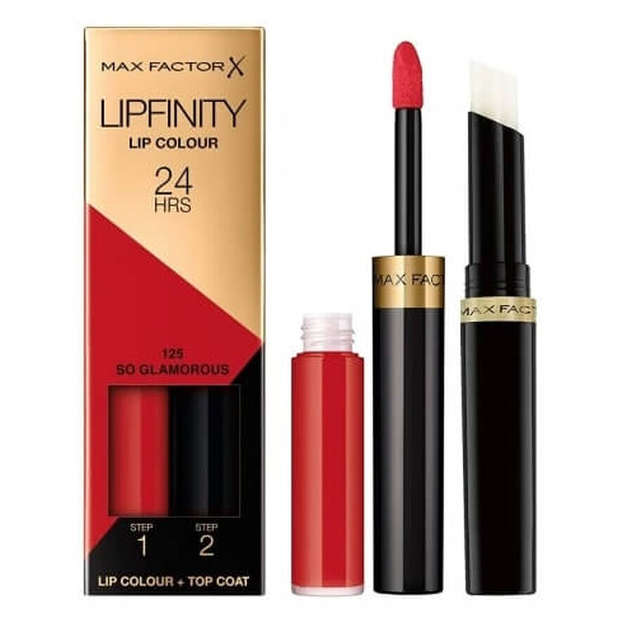 Max Factor Lipfinity Lip Colour Ruj lichid cu două faze 125 So Glamorous