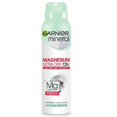 Garnier Magnesio Mineral Spray Antitranspirante Ultra Seco, 150ml