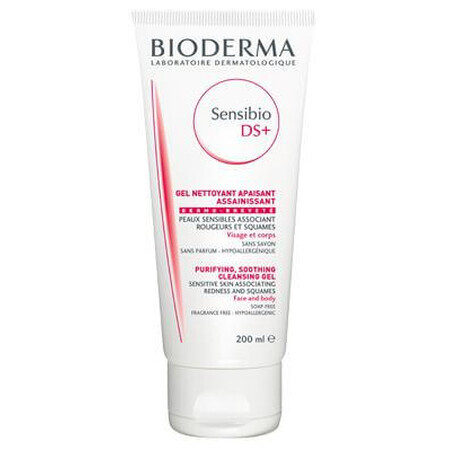 Bioderma Sensibio DS+, limpiador purificante para pieles con síntomas de rojeces y edemas, 200ml - ¡Larga duración!