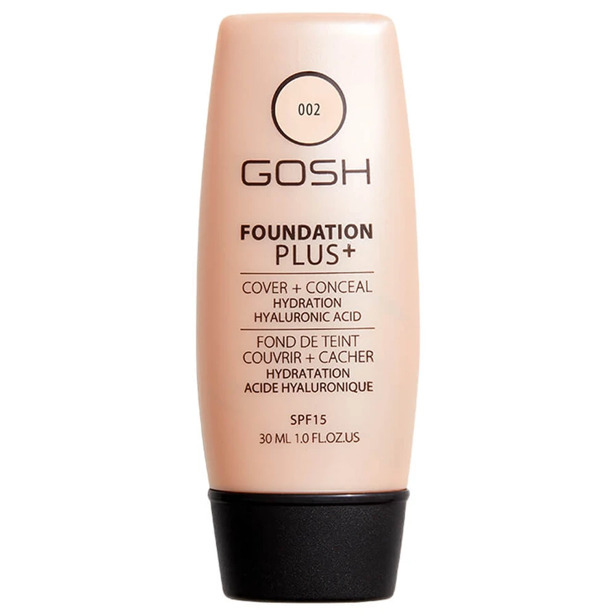 Gosh Foundation Plus+ Base correctora y cubriente 002 Marfil, 30ml