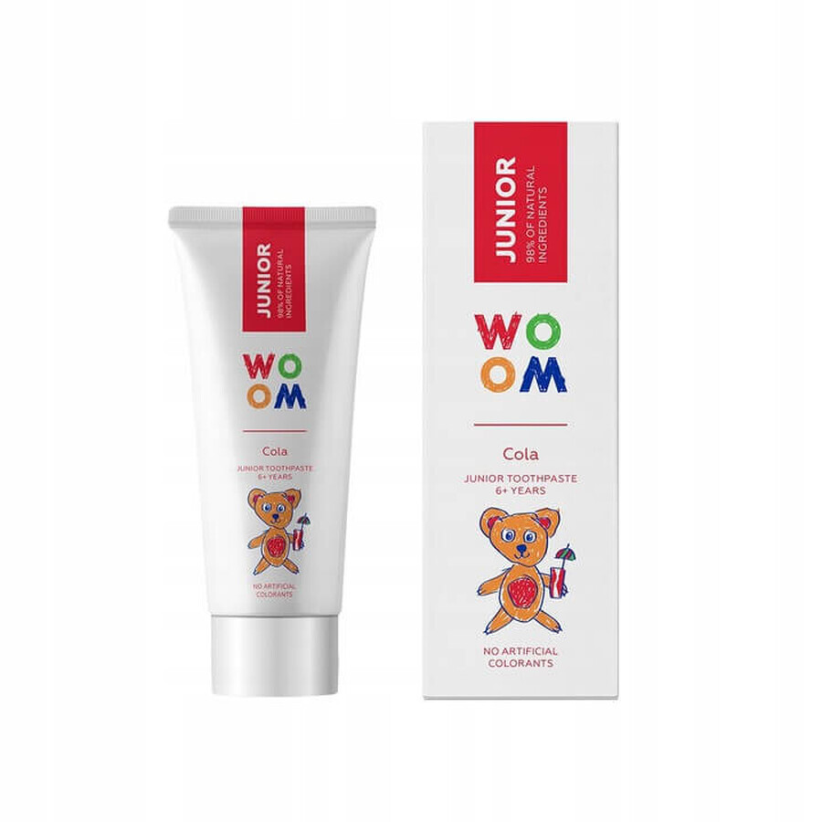 Woom Junior dentifricio naturale per bambini da 6+ anni Cola, 50ml