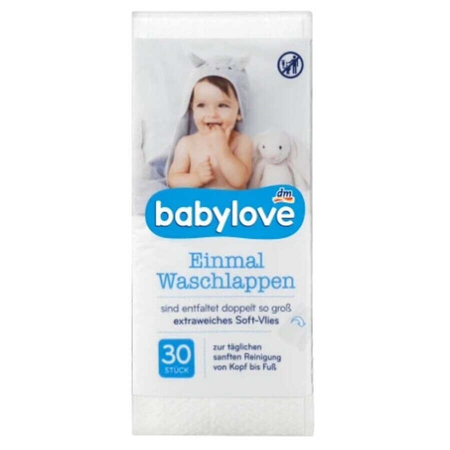 Babylove, disposable flannels, 30 pieces