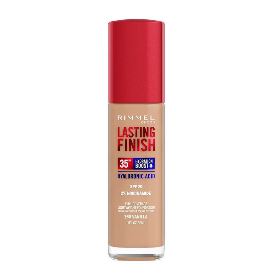 Rimmel Lasting Finish Lang anhaltende feuchtigkeitsspendende Foundation mit SPF20 160 Vanille, 30ml