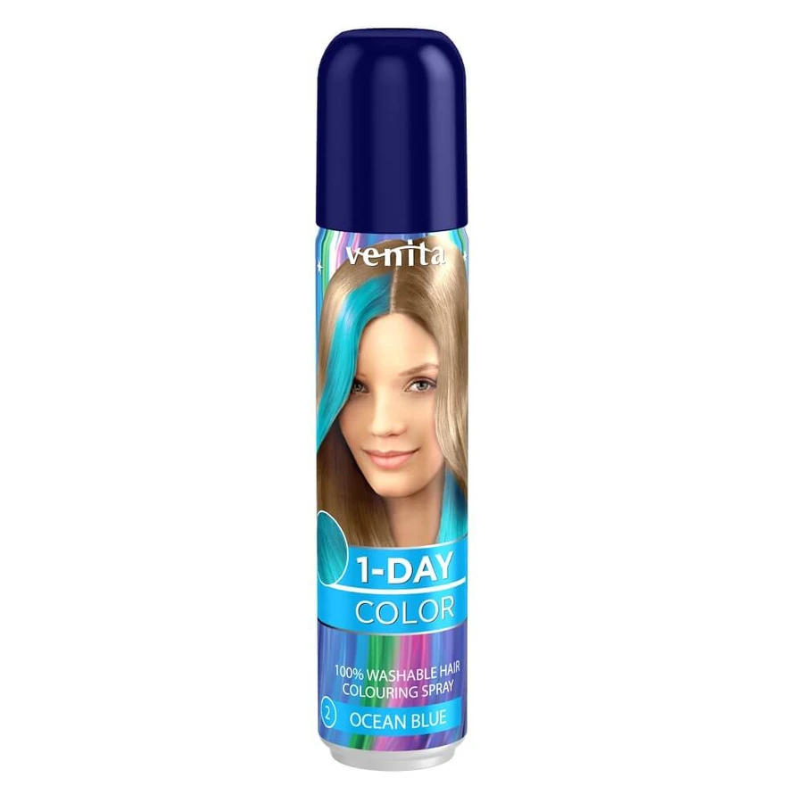 Venita 1-Tag Farbe Ozeanblau Farbiges Wachs Spray 50ml