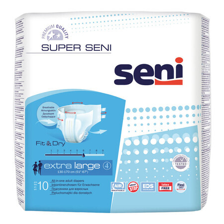 Pañales Super Seni 10 unidades XL - ¡Duración prolongada!