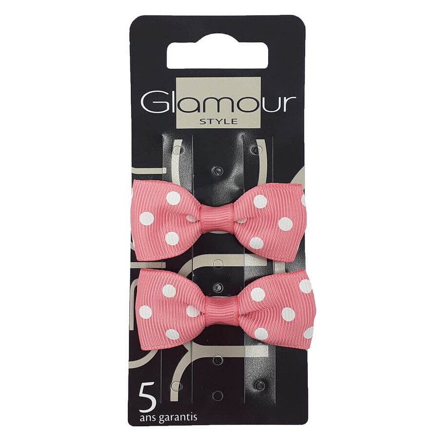 Glamour Bow Wax Clips rosa 2 Stück