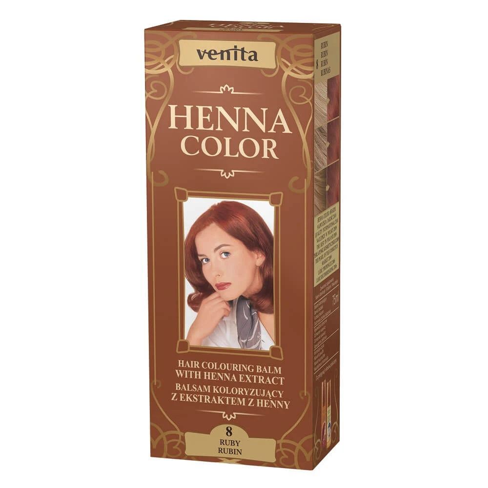 Venita Henna Colour Pflanzliche Färbelotion mit Henna-Extrakt 8 Rubin, 75ml