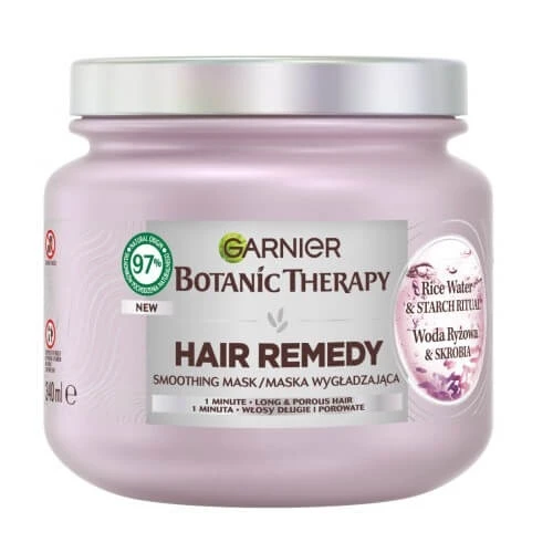 Garnier Botanic Therapy Smoothing Mask für grobes und poröses Haar Fischwasser und Stärke, 340ml
