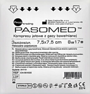 Selbstklebende Pads, Pasomed, 17 Fäden, 8 Schichten, 7,5cmx7,5cm, 3 Stück - Langlebig!