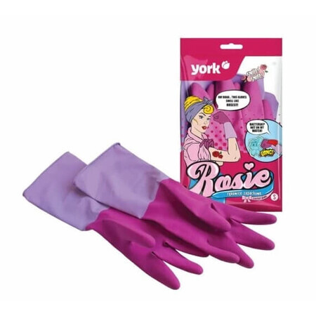 York, Rosie duftende Gummihandschuhe, Größe L, 1 Paar