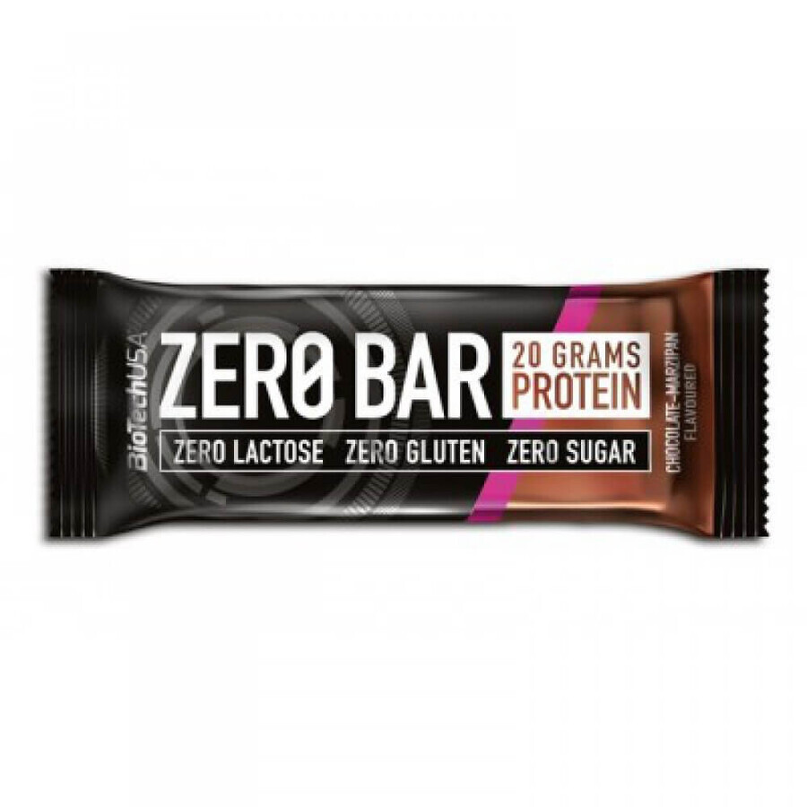 Protein-Riegel Schokolade und Marzipan Zero Bar, 50 g, BioTechUSA