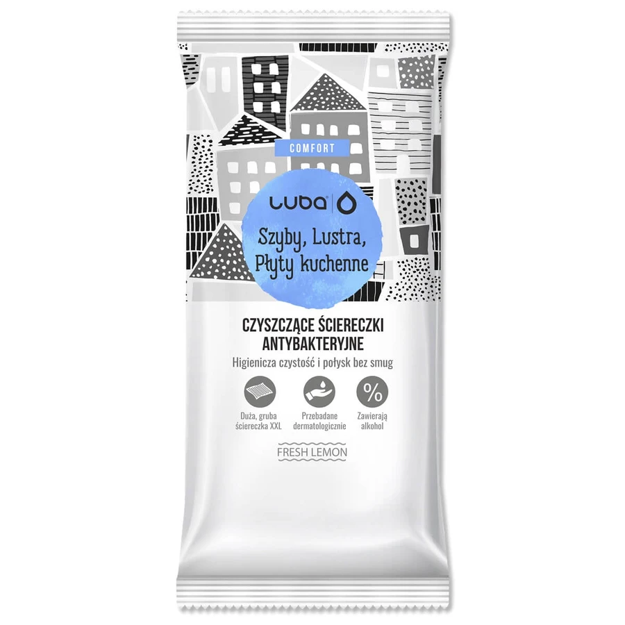 Luba Comfort Glass Cleaner pentru oglinzi și întrebări de bucătărie, 32 bucăți