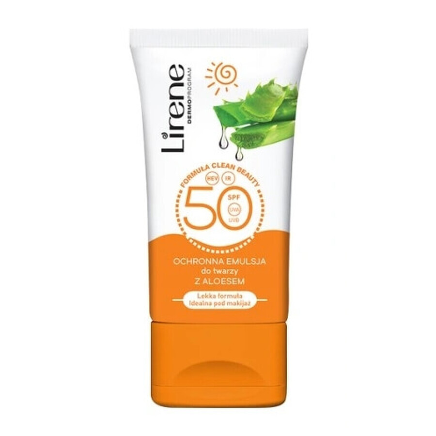 Lirene Protective Face Emulsion with Aloe Vera SPF 50, 50 ml