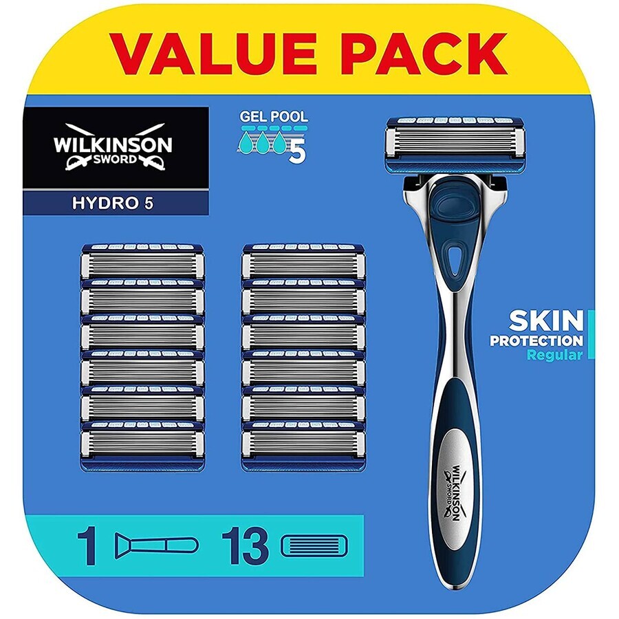 Wilkinson Hydro 5 Skin Protection Regular Verwisselbaar scheerblad 1 stuk + cartridges 13 stuks