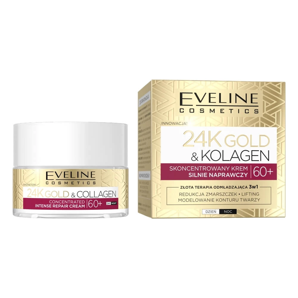 Eveline Cosmetics 24K Gold amp; Collagen konzentrierte hochreparative Creme 60+, 50ml