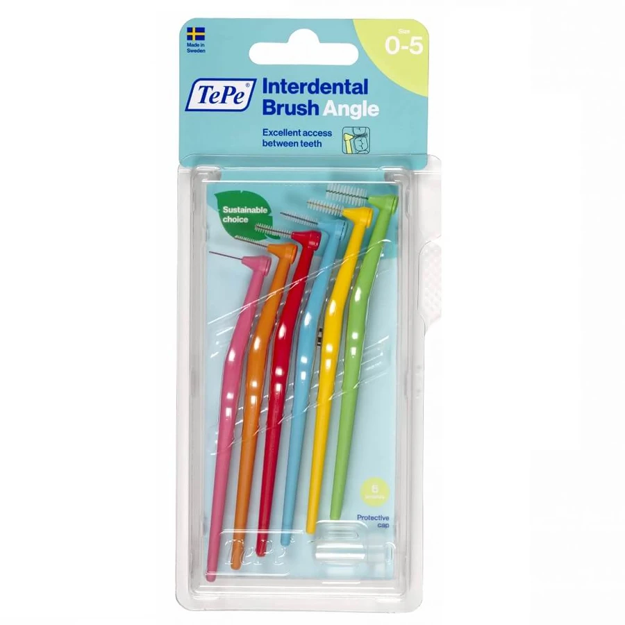Setul de pornire pentru periuțe de dinți TePe Angle amestecă dimensiunile 0.4-0.8mm, 6 bucăți