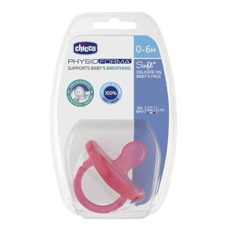 Chicco PhysioForma Soft Silikon Schnuller 0-6m Hellrot, 1 Stk.