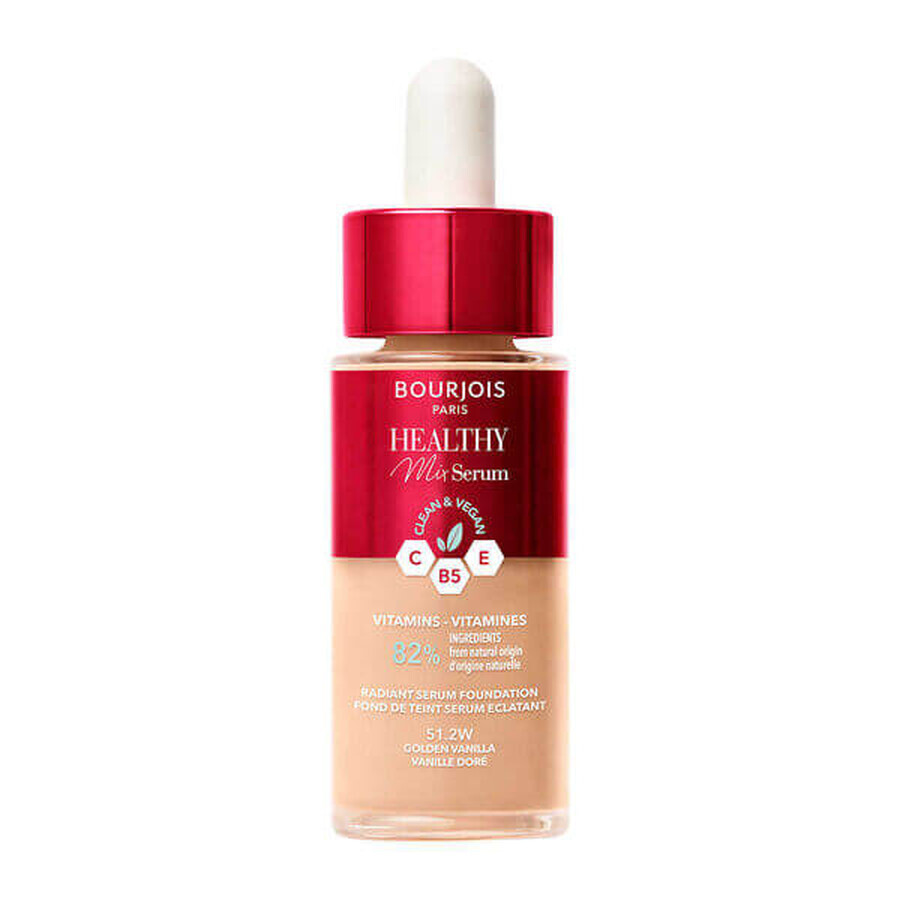 Bourjois Healthy Mix Serum feuchtigkeitsspendende und diffundierende Gesichtsgrundierung-Serum 51.2W Golden Vanilla, 30ml