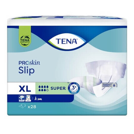 Pannolini Tena Slip ProSkin super XL, 28 pezzi - Lunga durata!