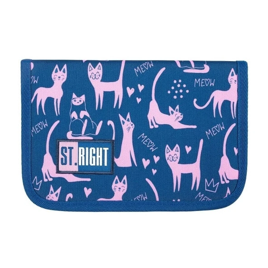 Federmäppchen mit zwei Klappen ohne Zubehör marineblau Cats