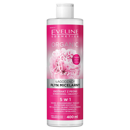 Eveline Cosmetics Lozione micellare biologica agodzcy per demakijau con peonia, 400ml