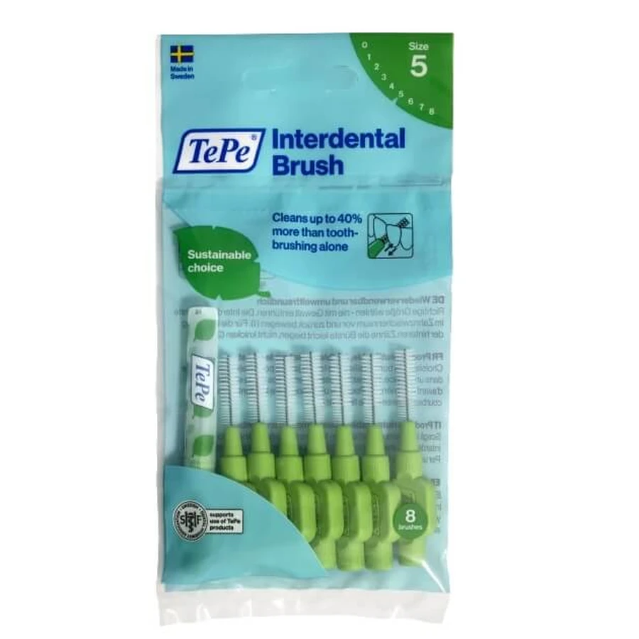 TePe Original Zahnbürsten 0,8mm grün, 8 Stück.