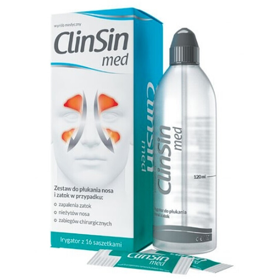 ClinSin med, Irrigateur avec 16 sachets, set - Utilisation à long terme !