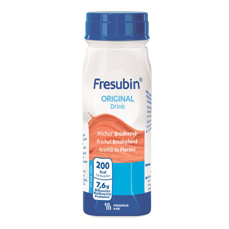 Băutură cu aromă de piersici Fresubin Original, 4 x 200 ml, Fresenius Kabi Germania