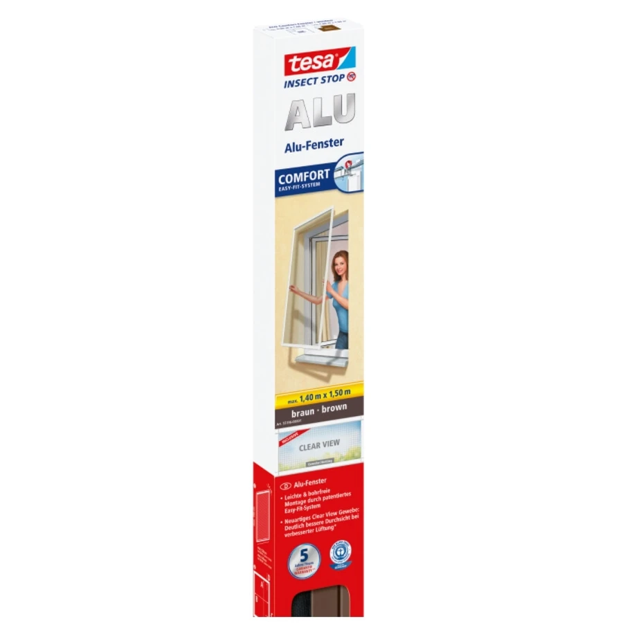 Tesa, Window frame aluminum screen, 1,5m x 1,4m, Beech , 1 pc