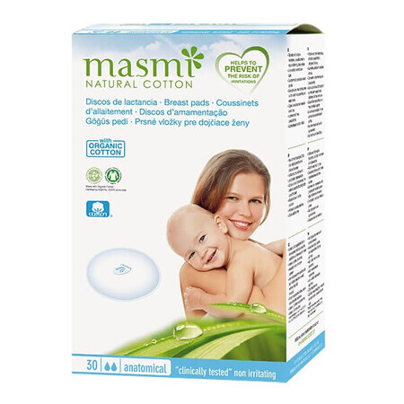 Masmi Organic cotton breast pads, 30 pcs.