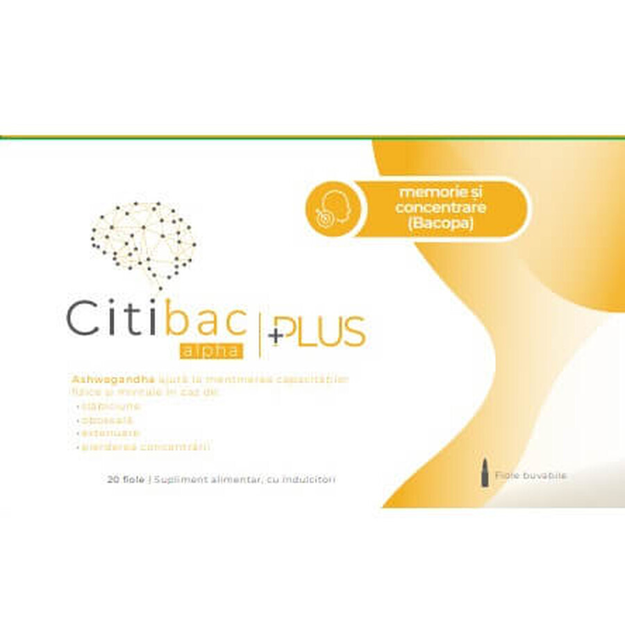 Citibac Plus pentru memorie și concentrare, 20 fiole, Alpha