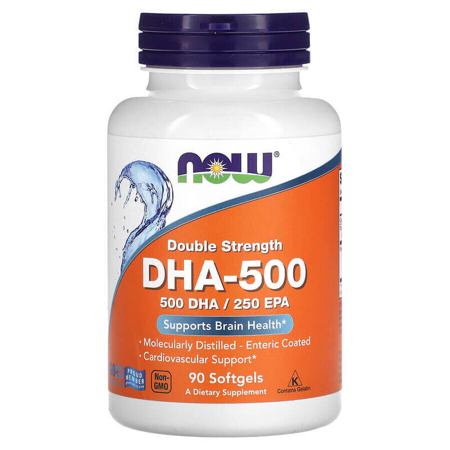 DHA-500 Omega-3 Forte, 90 softgels, Now Foods