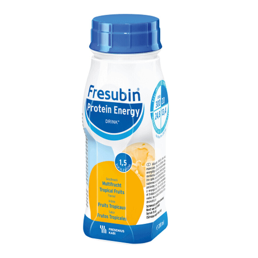 Fresubin Tropical Fruit Flavoured Protein Energy Drink, 4x200 ml, Fresenius Kabi Germany