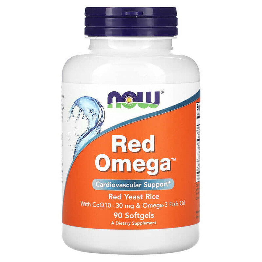 Red Omega met 30 mg co-enzym Q10, 90 zachte gels, Now Foods