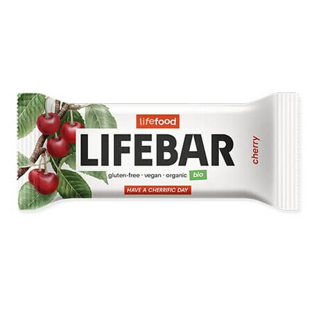 Glutenfreier Bio-Rohkostriegel mit Kirschen, 40 g, Lifebar