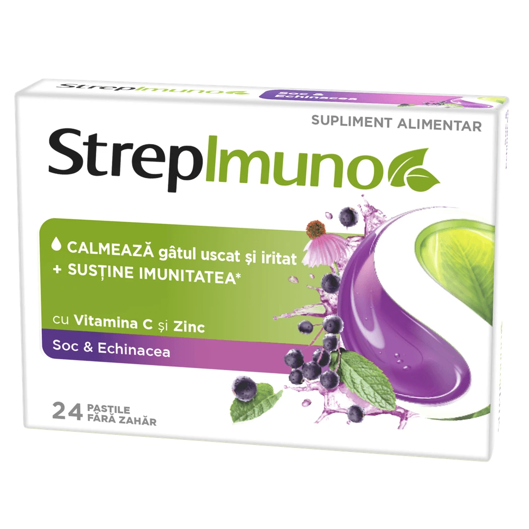Strepimuno mit Holunderblüten und Echinacea, 24 Lutschpastillen, Reckitt Benckiser