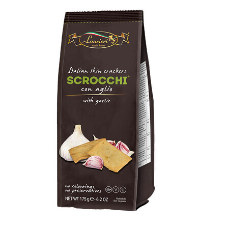 Craquelins à l'ail Scrocchi, 175 g, Laurieri