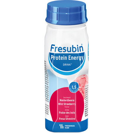 Fresubin protein energy drink with wild strawberry flavor, 4 x 200 ml, Fresenius Kabi