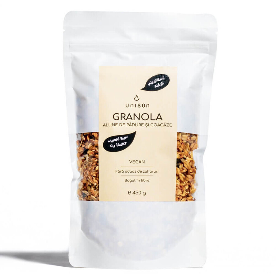 Granola con avellanas y grosellas negras, 450 g, Unison