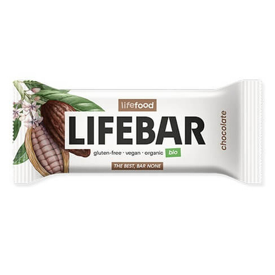 Roher glutenfreier Bio-Schokoriegel mit Schokolade, 40 g, Lifebar