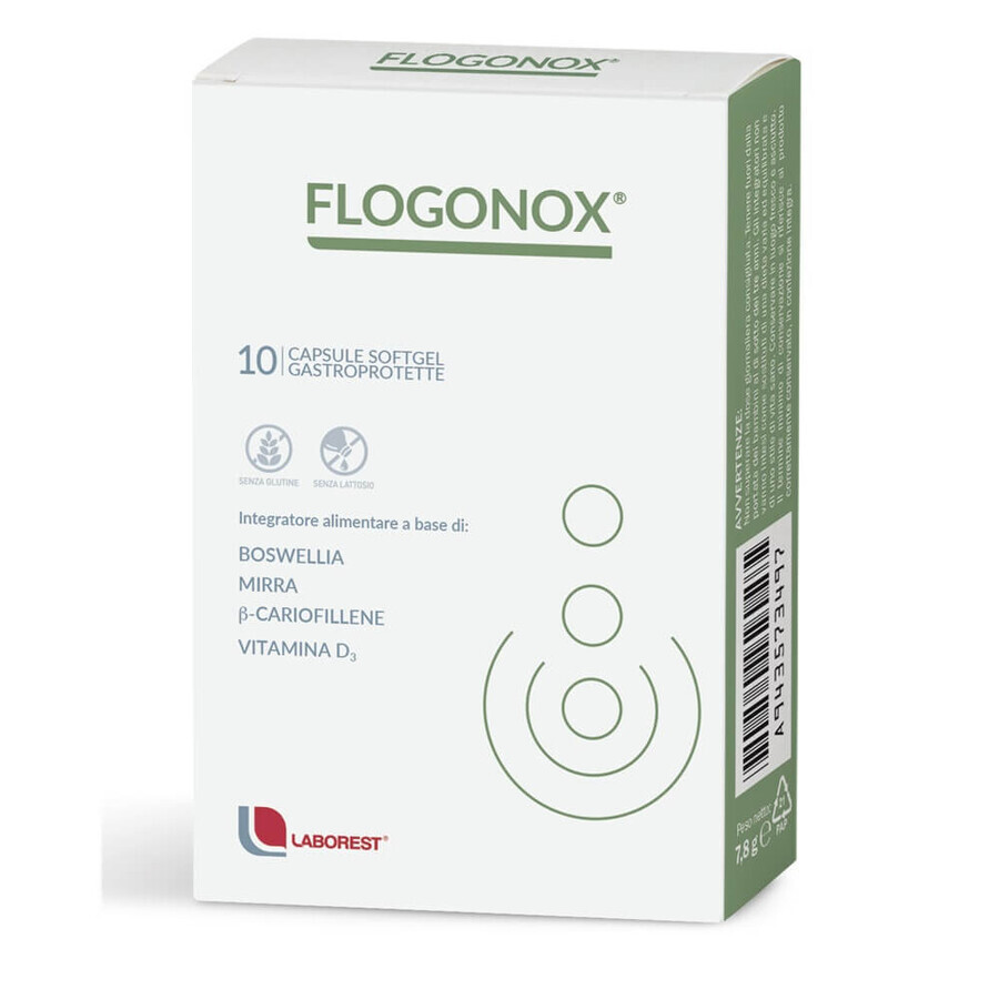 Voedingssupplement Flogonox, 10 zachte maagsapresistente capsules, Laborest Italia