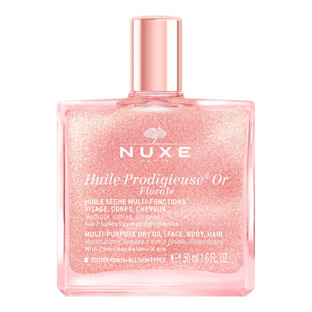 Huile multifonctionnelle aux particules scintillantes Or Florale Huile Prodigieuse, 50 ml, Nuxe