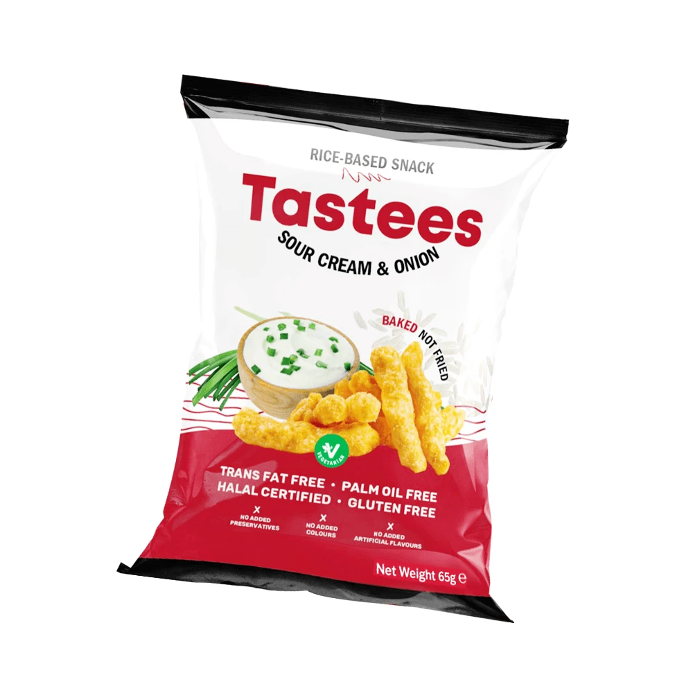 Reissnack mit Sahne und Zwiebelgeschmack, 65 g, Tastees