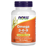 Omega 3-6-9, 1000 mg, 100 softgels, Now Foods