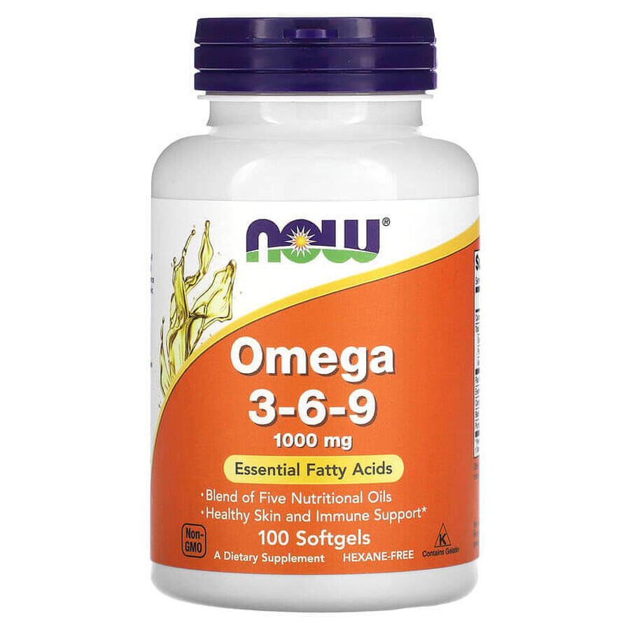 Omega 3-6-9, 1000 mg, 100 softgels, Now Foods